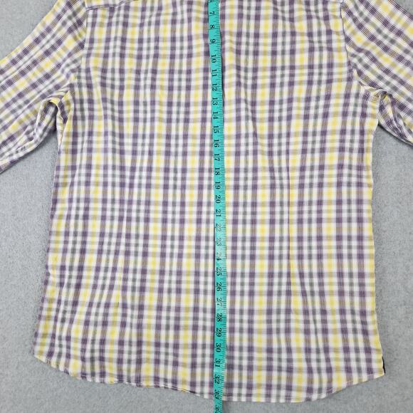 Kenneth Cole Shirt Mens Size XL Long Sleeve Button Down Plaid - Picture 11 of 12
